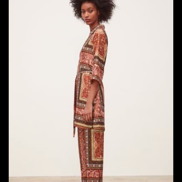 Zara Silk Pattern Belted Tunic - Picture 2 of 5